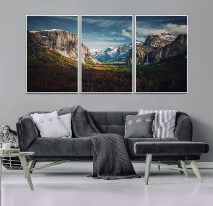 15244033-MGV-CV-36X24-Yosemite National Wall Art Canvas Print, Framed Mountain Landscape Art Picture Print, El Capitan Perfect Rustic Farmhouse Decor