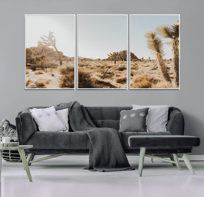 62783269-MGV-CV-36X24-Joshua Tree Wall Art – Desert Landscape Photography Canvas Print, Southwest Nature Artwork Rustic Home Decor for Living Room,