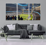 41816511-MGV-FC-60X30-3P_White-Chicago Dome Stadium Wall Art – Futuristic Football Arena Canvas Print, Modern Sports Fan Decor for Man Cave, Office, Bar, or