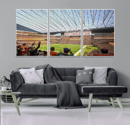 81960112-MGV-CV-36X24-Futuristic Football Stadium Wall Art – Modern Dome Arena Canvas Print, Chicago Bears Concept Design Sports Decor for Man Cave or