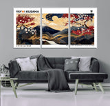 28945903-MGV-CV-36X24-Japanese Wall Art – Mount Fuji Canvas Print with Cherry Blossoms and Golden Wave Motifs, Traditional Asian Inspired Artwork for