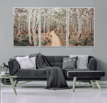 24760563-MGV-CV-36X24-Forest Wall Art – Tranquil Woodland Path Canvas Print, Scenic Nature Photography Decor for Bedroom, Living Room, Office, Cabin or
