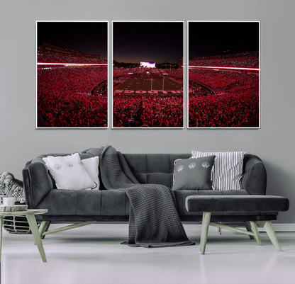 38331045-MGV-CV-36X24-Sanford Stadium Wall Art – Georgia Bulldogs Football Red Night Game Canvas Print, Electric College Sports Decor for Man Cave or
