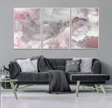 16416-MGV-CV-36X24-Blush Marble Wall Art Canvas Print, Framed Rose Gold Art Picture Print, Pink Cloudy Perfect Modern Glam Decor Artwork