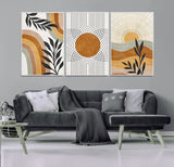 32359-MGV-CV-36X24-Modern Sun Wall Art Canvas Print, Framed Retro Horizon Art Picture Print, Sunburst Design Perfect Mid Century Boho Decor Artwork