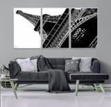 89033-MGV-CV-36X24-Eiffel Tower Wall Art – Dramatic Black and White Architectural Canvas Print, Modern Paris Decor for Office, Living Room or