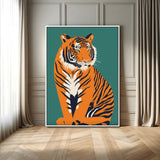 73620-MGV-FC-24X36_White-Tiger Wall Art – Bold Wildlife Canvas Print of Majestic Jungle Cat, Modern Animal Home Decor for Bedroom, Office, Living Room or