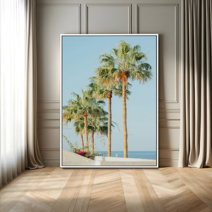 46777020-MGV-FC-24X36_White-Tropical Ocean Sunset Canvas Print – Beach Coastal Wall Art Canvas Print, Framed Nautical Decor for Home, Office, Vacation Resort