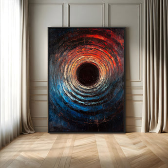 41597467-MGV-FC-24X36_Black-Wood Vortex Wall Art Canvas Print, Framed Abstract Swirl Art Picture Print, Wood Tree Texture Perfect Modern Decor Artwork