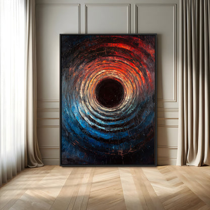 41597467-MGV-FC-24X36_Black-Wood Vortex Wall Art Canvas Print, Framed Abstract Swirl Art Picture Print, Wood Tree Texture Perfect Modern Decor Artwork