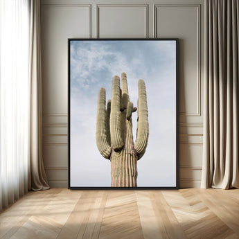 44868276-MGV-CV-24X36-Saguaro Cactus Wall Art Canvas Print, Framed Earthy Desert Art Picture Print, Warm Botanical Perfect Southwestern Boho Decor