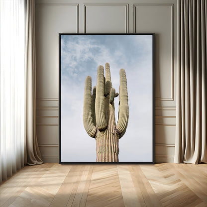 61603772-MGV-FC-24X36_Black-Desert Wall Art – Tall Cactus Canvas Print, Southwestern Nature Photography Decor for Bedroom, Living Room, Office, Boho Home,