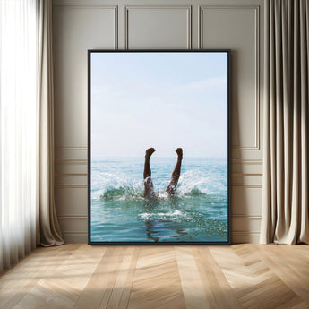 56400447-MGV-FC-24X36_Black-Summer Splash Ocean Photography Canvas Wall Art – Vibrant Coastal Beach Vibes Decor, Fun Vacation Photo, Living Room or Bedroom