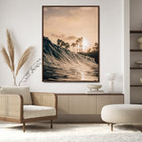 50270635-MGV-CV-24X36-Golden Hour Ocean Wall Art Canvas Print, Framed Beach Sunset Art Picture Print, Palm Trees Perfect Tropical Coastal Decor Artwork