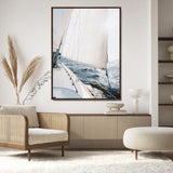95570785-MGV-CV-24X36-Sailing Boat Wall Art Canvas Print, Framed Bright Nautical Art Picture Print, Sailing Sea Perfect Coastal Minimalist Decor Artwork