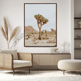 80210318-MGV-CV-24X36-Joshua Tree Wall Art Canvas Print, Framed Desert Minimalism Art Picture Print, Neutral Earth Tones Perfect Southwestern Minimalist