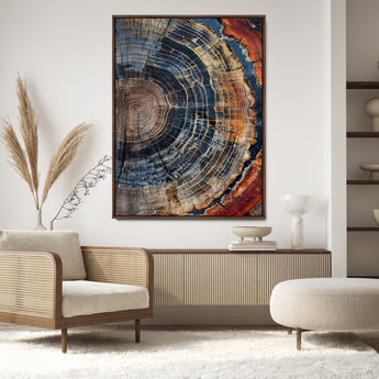 92693966-MGV-CV-24X36-Timber Cut Close-Up Wall Art Canvas Print, Framed Rustic Wood Canvas Art Picture Print, Natural Texture Decor Perfect Modern Lodge