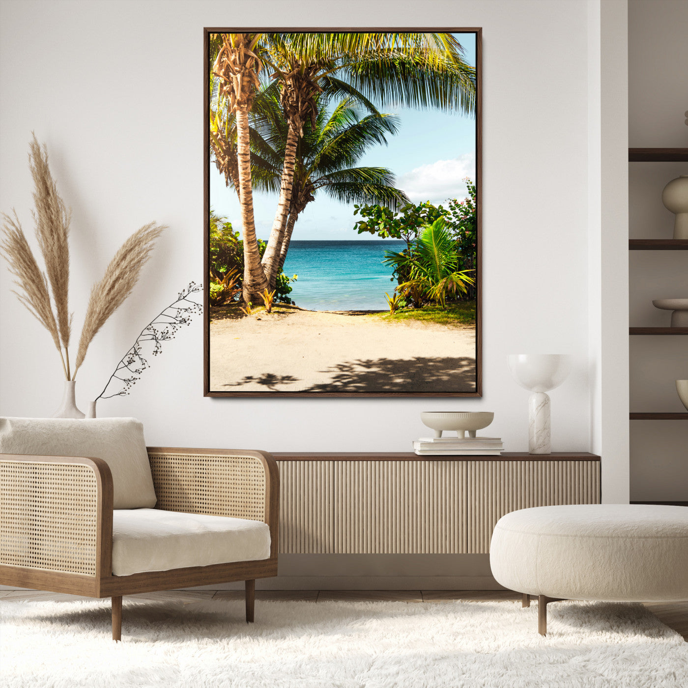 10046923-MGV-CV-24X36-Palm Tree Canvas Wall Art Canvas Print, Framed Coastal Wall Art Art Picture Print, Island Wall Decor Perfect Coastal Tropical