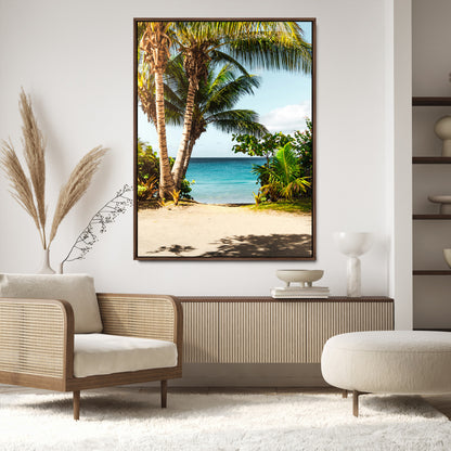 10046923-MGV-CV-24X36-Palm Tree Canvas Wall Art Canvas Print, Framed Coastal Wall Art Art Picture Print, Island Wall Decor Perfect Coastal Tropical