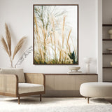 17571705-MGV-CV-24X36-Pampas Grass Wall Art Canvas Print, Framed Neutral Tones Art Picture Print, Minimalist Nature Perfect Boho Minimalist Decor