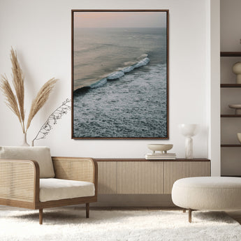 88999168-MGV-CV-24X36-Ocean Waves Wall Art Canvas Print, Framed Coastal Serenity Art Picture Print, Relaxing Ocean Perfect Modern Coastal Decor Artwork
