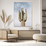 44868276-MGV-CV-24X36-Saguaro Cactus Wall Art Canvas Print, Framed Earthy Desert Art Picture Print, Warm Botanical Perfect Southwestern Boho Decor