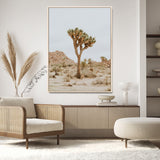 80210318-MGV-CV-24X36-Joshua Tree Wall Art Canvas Print, Framed Desert Minimalism Art Picture Print, Neutral Earth Tones Perfect Southwestern Minimalist