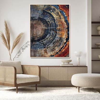 92693966-MGV-CV-24X36-Timber Cut Close-Up Wall Art Canvas Print, Framed Rustic Wood Canvas Art Picture Print, Natural Texture Decor Perfect Modern Lodge