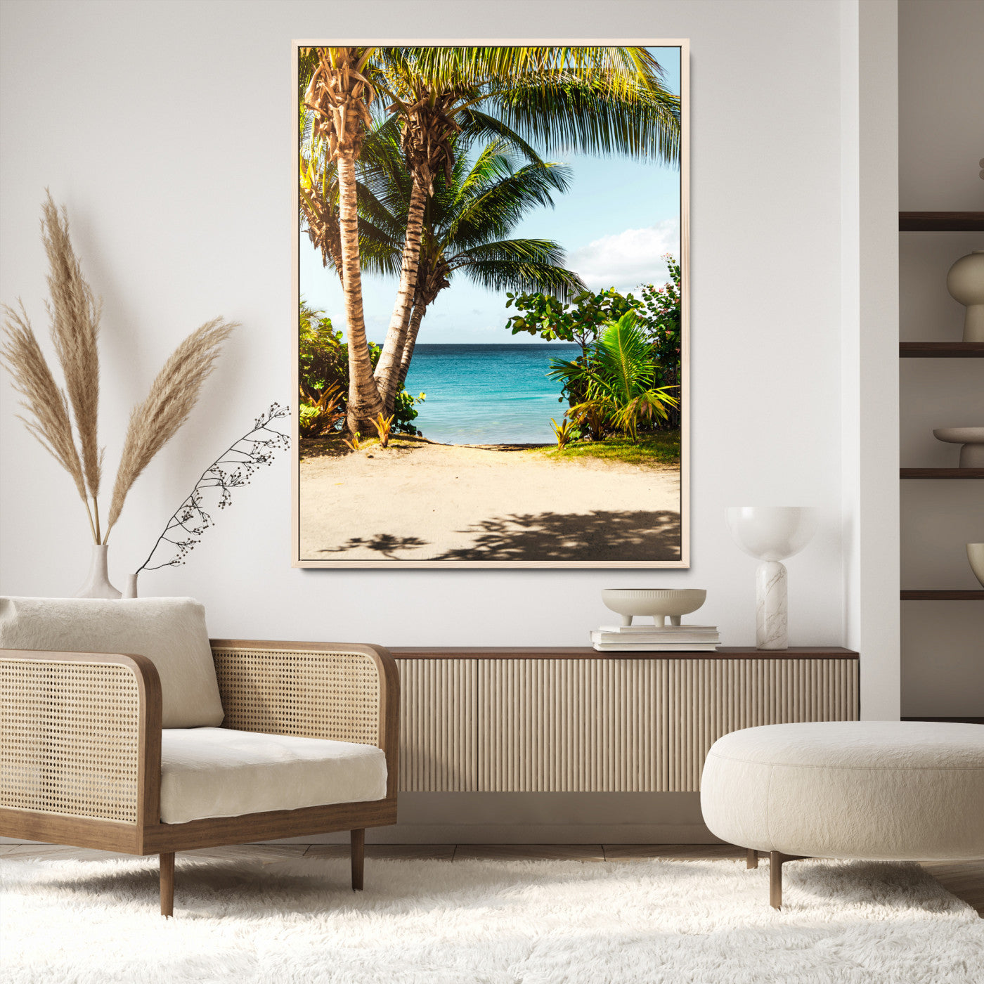 10046923-MGV-CV-24X36-Palm Tree Canvas Wall Art Canvas Print, Framed Coastal Wall Art Art Picture Print, Island Wall Decor Perfect Coastal Tropical