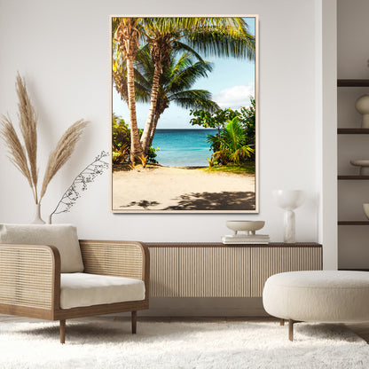 10046923-MGV-CV-24X36-Palm Tree Canvas Wall Art Canvas Print, Framed Coastal Wall Art Art Picture Print, Island Wall Decor Perfect Coastal Tropical