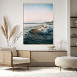65283502-MGV-CV-24X36-Ocean Waves Wall Art Canvas Print, Framed Coastal Serenity Art Picture Print, Golden Hour Perfect Modern Coastal Decor Artwork
