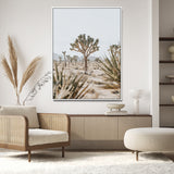 24058625-MGV-CV-24X36-Joshua Tree Wall Art Canvas Print, Framed Earthy Desert Art Picture Print, Neutral Desert Perfect Southwestern Minimalist Decor