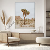 80210318-MGV-CV-24X36-Joshua Tree Wall Art Canvas Print, Framed Desert Minimalism Art Picture Print, Neutral Earth Tones Perfect Southwestern Minimalist