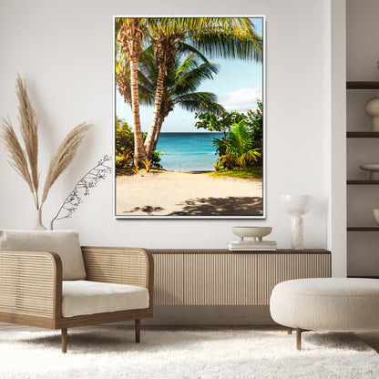 10046923-MGV-CV-24X36-Palm Tree Canvas Wall Art Canvas Print, Framed Coastal Wall Art Art Picture Print, Island Wall Decor Perfect Coastal Tropical