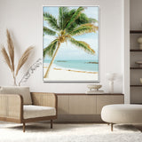 83804429-MGV-CV-24X36-Palm Tree Wall Art Canvas Print, Framed Tropical Beach Art Picture Print, Soft Sand Perfect Tropical Coastal Decor Artwork