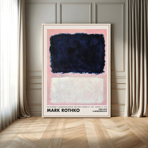 44133-MGV-FC-24X36_Natural-Mark Rothko Wall Art – Abstract Color Field Canvas Print in Navy, White and Pink, Minimalist Modern Painting Poster for Living