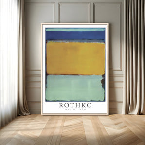 20168-MGV-FC-24X36_Natural-Mark Rothko Wall Art – Abstract Color Block Canvas Print in Blue, Yellow and Aqua, Modern Minimalist Expressionist Painting Decor