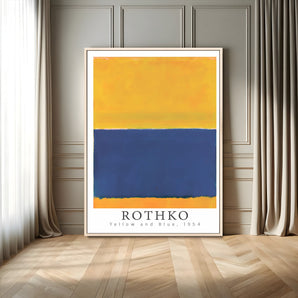 93534-MGV-FC-24X36_Natural-Mark Rothko Wall Art – Yellow and Blue Abstract Canvas Print, Minimalist Color Block Painting for Modern Home, Office, or Gallery