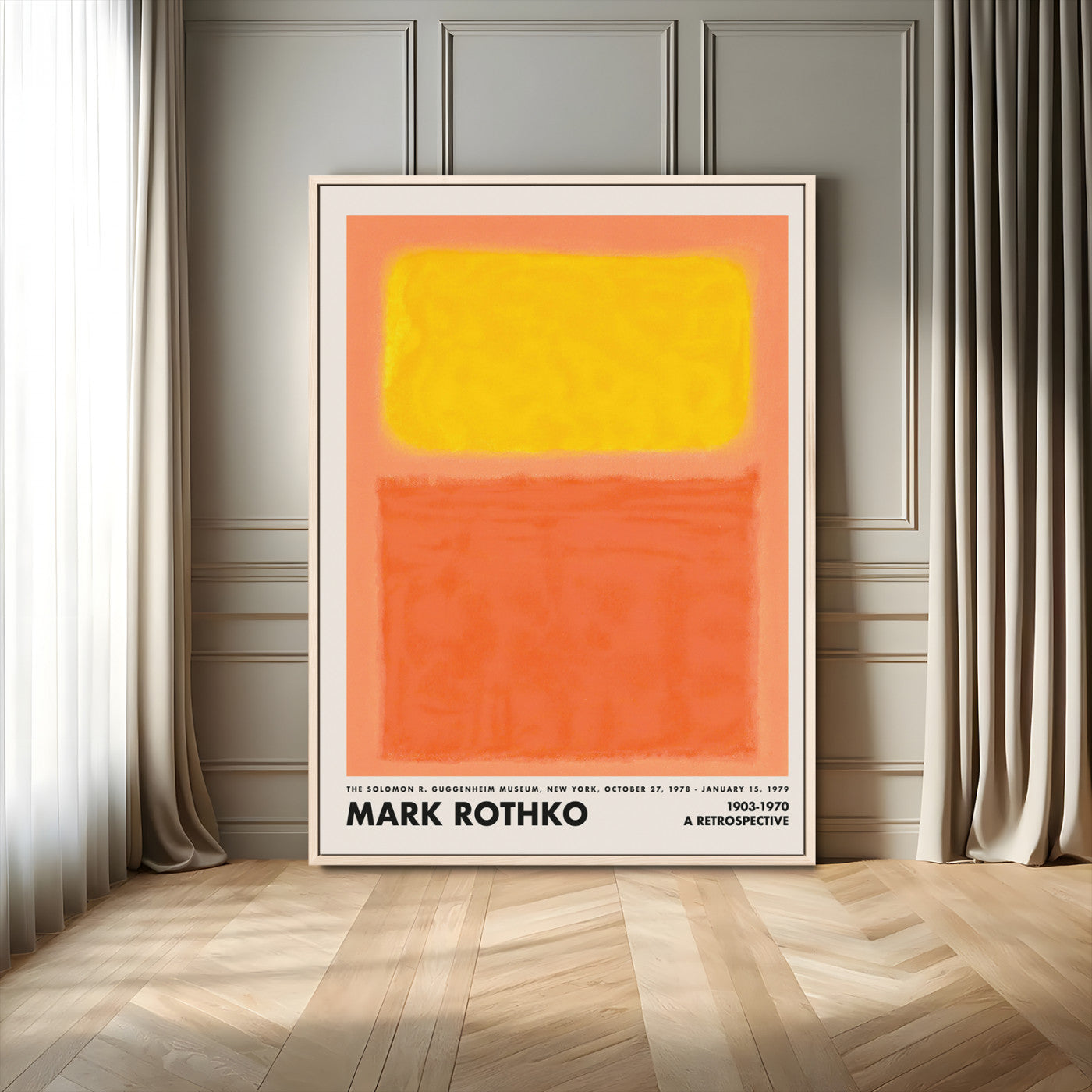 20361-MGV-FC-24X36_Natural-Mark Rothko Wall Art – Yellow and Orange Abstract Canvas Print, Color Field Painting for Modern Living Room, Office, or Gallery