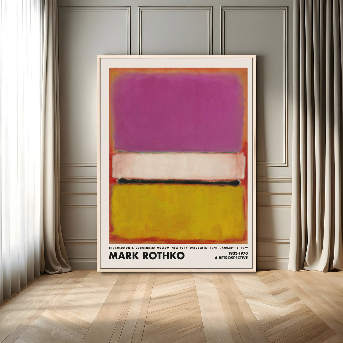 66012-MGV-FC-24X36_Natural-Mark Rothko Abstract Wall Art – Color Field Canvas Print, Modern Minimalist Painting Poster for Living Room, Office or