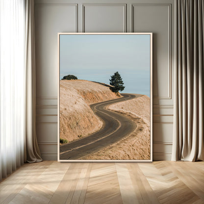 54702459-MGV-FC-24X36-Desert Road Wall Art Canvas Print, Framed Earthy Landscape Art Picture Print, Minimal Scenic Perfect Rustic Minimalist Decor