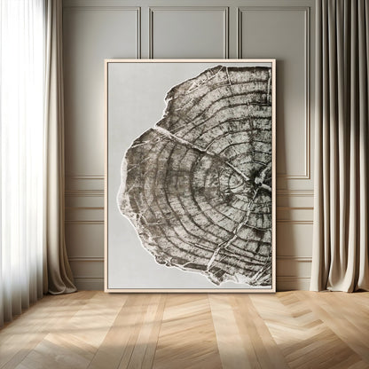 11167473-MGV-FC-24X36-Rustic Wall Decor Wall Art Canvas Print, Framed Modern Lodge Style Art Picture Print, Neutral Wood Slice Perfect Scandinavian