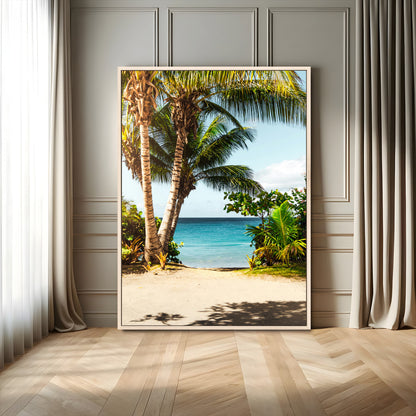 10046923-MGV-FC-24X36-Palm Tree Canvas Wall Art Canvas Print, Framed Coastal Wall Art Art Picture Print, Island Wall Decor Perfect Coastal Tropical
