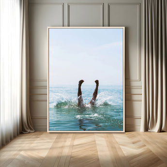 56400447-MGV-FC-24X36_Natural-Summer Splash Ocean Photography Canvas Wall Art – Vibrant Coastal Beach Vibes Decor, Fun Vacation Photo, Living Room or Bedroom