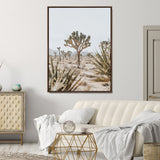 24058625-MGV-CV-24X36-Joshua Tree Wall Art Canvas Print, Framed Earthy Desert Art Picture Print, Neutral Desert Perfect Southwestern Minimalist Decor