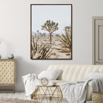 24058625-MGV-CV-24X36-Joshua Tree Wall Art Canvas Print, Framed Earthy Desert Art Picture Print, Neutral Desert Perfect Southwestern Minimalist Decor