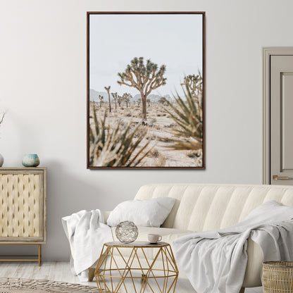 24058625-MGV-CV-24X36-Joshua Tree Wall Art Canvas Print, Framed Earthy Desert Art Picture Print, Neutral Desert Perfect Southwestern Minimalist Decor
