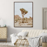 80210318-MGV-CV-24X36-Joshua Tree Wall Art Canvas Print, Framed Desert Minimalism Art Picture Print, Neutral Earth Tones Perfect Southwestern Minimalist