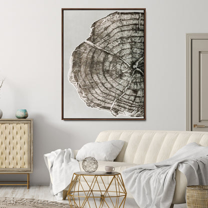 11167473-MGV-CV-24X36-Rustic Wall Decor Wall Art Canvas Print, Framed Modern Lodge Style Art Picture Print, Neutral Wood Slice Perfect Scandinavian