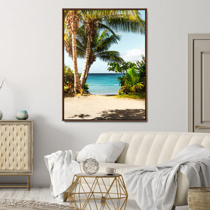 10046923-MGV-CV-24X36-Palm Tree Canvas Wall Art Canvas Print, Framed Coastal Wall Art Art Picture Print, Island Wall Decor Perfect Coastal Tropical